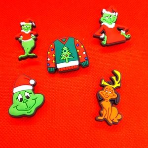 #3 Grinch Shoe Charms - 5 pcs in Set